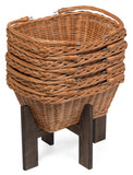 Set of 5 Wicker Shopping Baskets with Stand