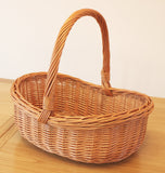 Wicker Willow Basket with Handle Shabby