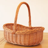 Wicker Willow Basket with Handle Shabby