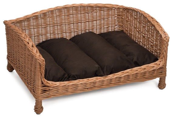 Raised Wicker Dog Sofa Bed Basket