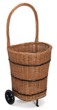 Wicker Trolley Baskets on Wheels with handle