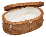 natural wicker coffin for pet